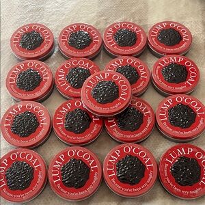 Lot of 17 Lump O' Coal Chewing Gum in Sealed Decorative Tin~Funny Gag Gift